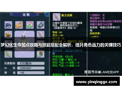 梦幻化生寺加点攻略与技能搭配全解析，提升角色战力的关键技巧
